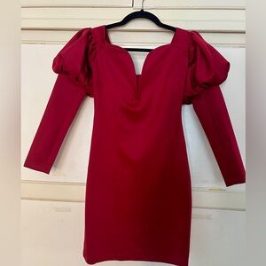 Burgundy Off The Shoulder Dresd